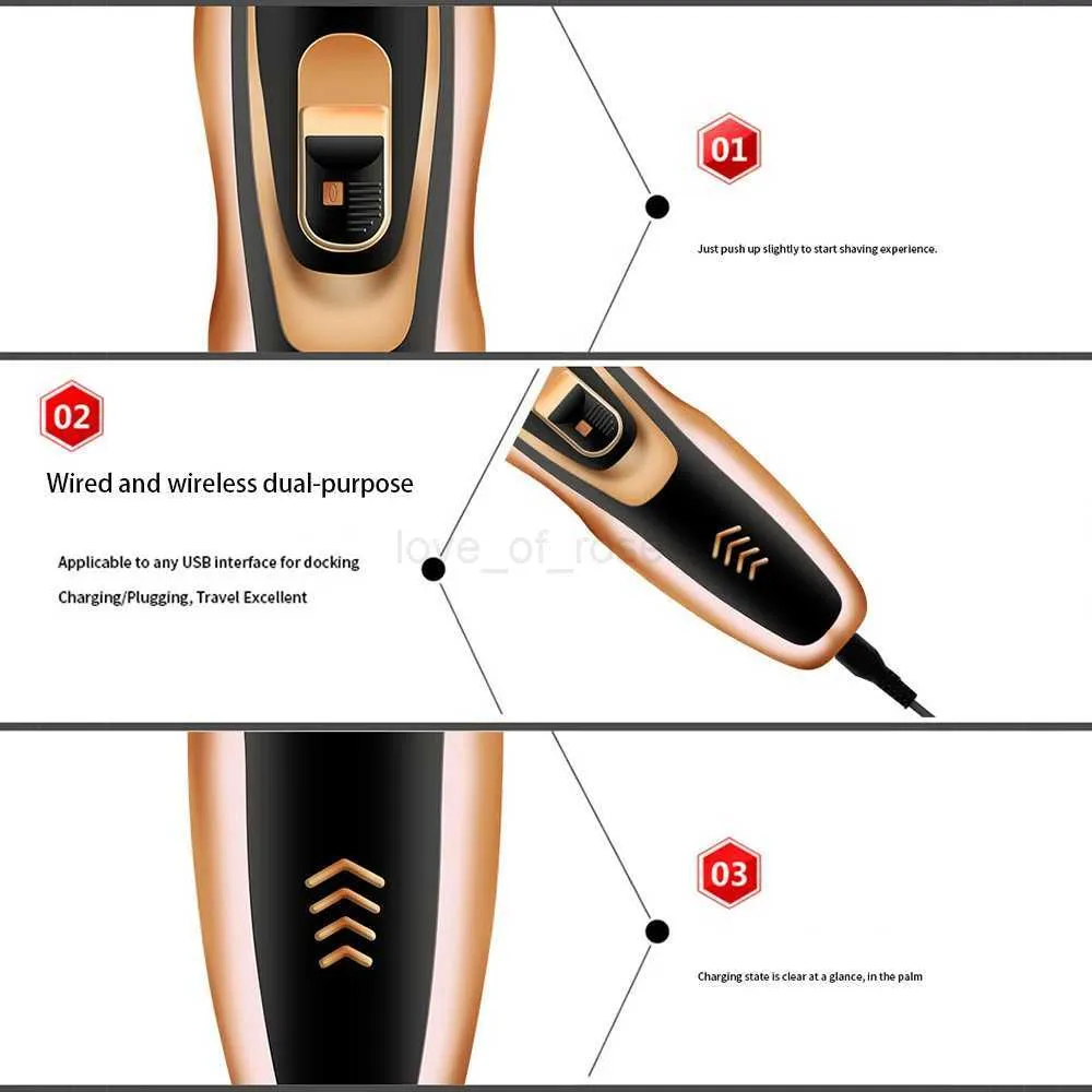 Geemy-595 Trimmer For Men Beard Trimer Professional Clipper Razor Hair Cutting Hine Haircut Electr ShaverM240715_voghion.com