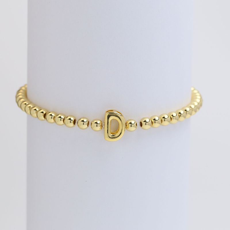 Copper Beaded Plating Letter Bracelets_voghion.com