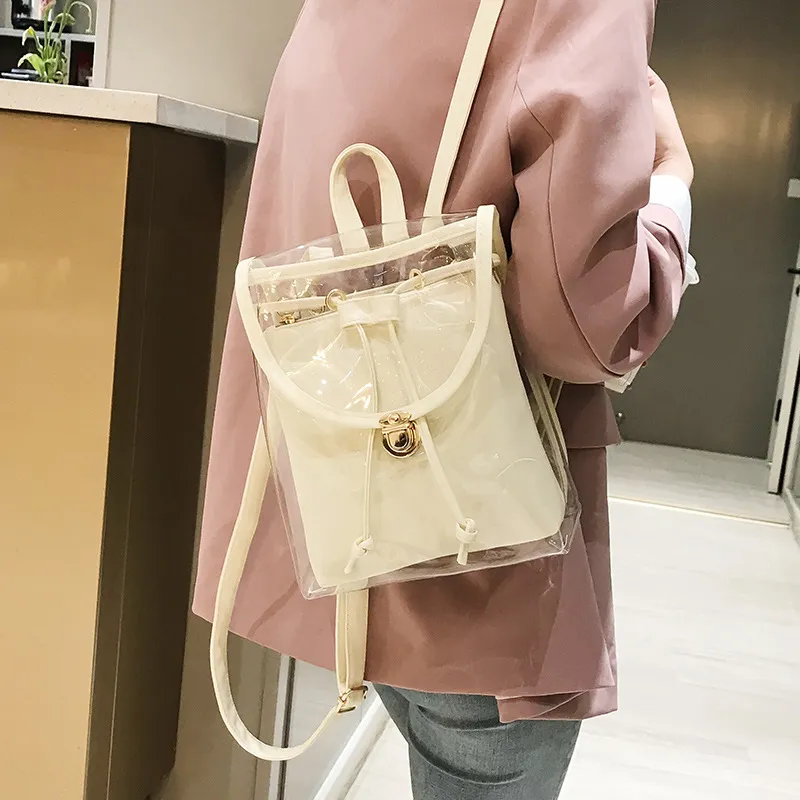 Mini moda donna PVC Designer Girl trasparente borsa trasparente zaino da viaggio in gelatina per borse a tracolla femminili da donna_voghion.com