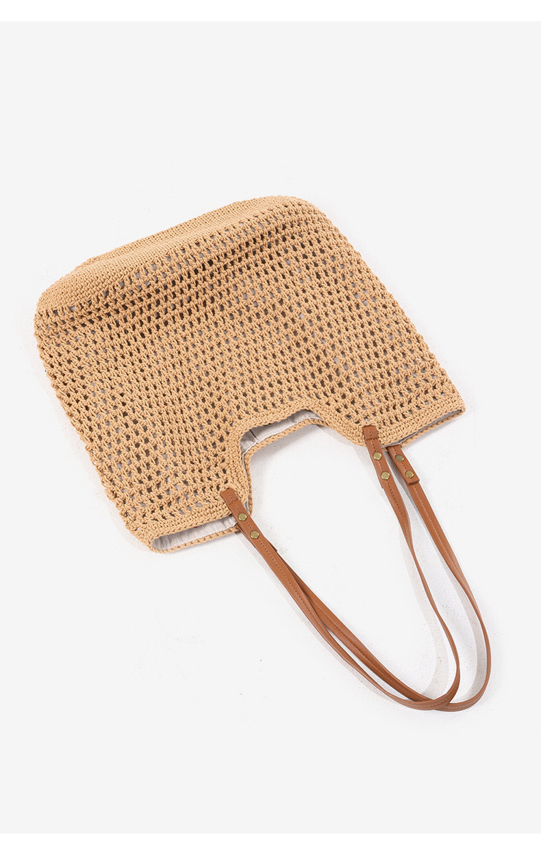 Hersteller großhandel hohl one-schulter baumwolle gewebt tasche neue sommer große kapazität stroh tasche urlaub am meer strand tasche_voghion.com