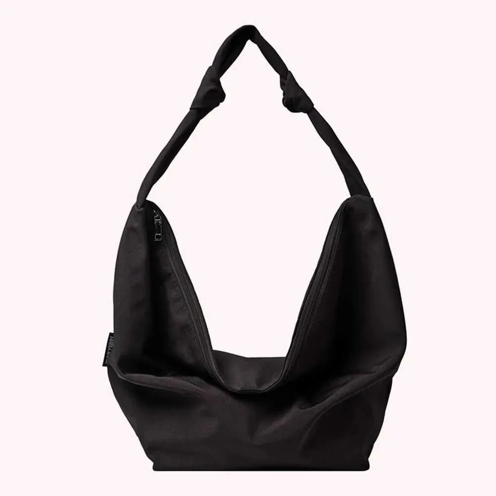 Schultertasche Große Kapazität Fem Handtasche Lässig FI Tragbare Feste Farbe Einfache Leinwand Elegante Wochenende Schultern Y241109_voghion.com