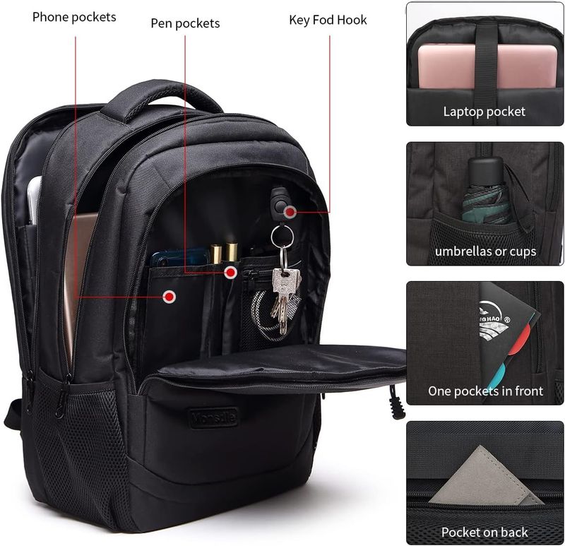 Monsdle Reise-Laptop-Rucksack, Diebstahlsicherer Rucksack mit USB-Ladeanschluss, Reise-Business-Arbeitstasche, 15,6 Zoll_voghion.com
