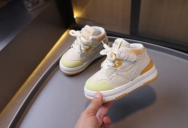 Kids Fashion High Top Casual Sport Girls Boys Youth Non-slip Board Shoes Autumn New Soft Sole Littlesprouts Toddler_voghion.com