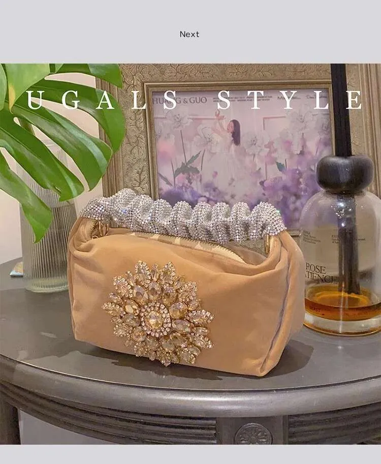 Borsa a mano da donna con glitter scintillanti Rhies Dia, da sera, alla moda, da sposa, da festa, pochette, borsa a tracolla_voghion.com