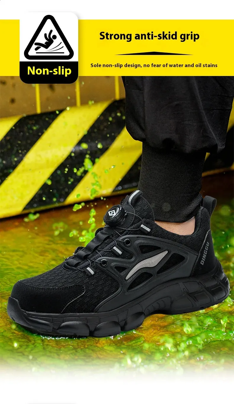 Rotating Button Mens Womens Steel Toe Plus Size 47 48 Work Sports Shoes Protective Safety Boots 250226_voghion.com