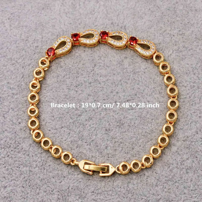 Jewelry Accessories Fashion Bracelets for Women Wedding Anniversary Birthday Gift Gold Color Red Green Zircon_voghion.com