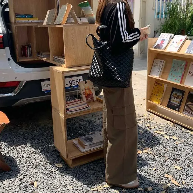 New Fashionable High Quality Dia Checked Womens Handbag Designer Shoulder Bag Large Capacity Diagonal Straddle_voghion.com