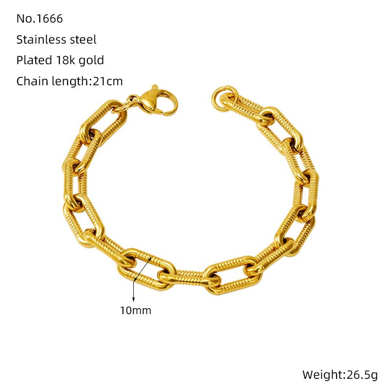 Eenvoudige stijl effen kleur 304 roestvrijstalen armbanden in bulk_voghion.com