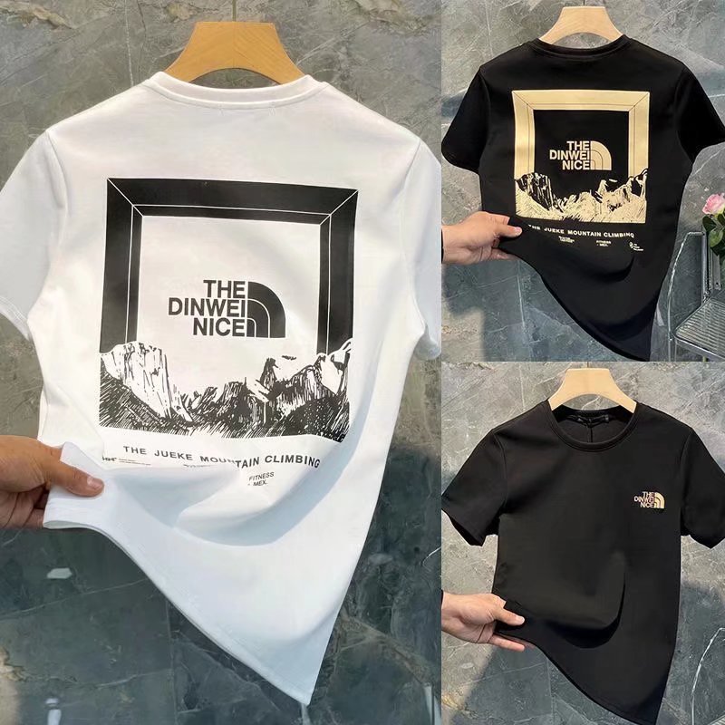 Men's Clothing Short Sleeved T Shirts Casual Pure Cotton Round Neck Printed Short Sleeved T Shirts