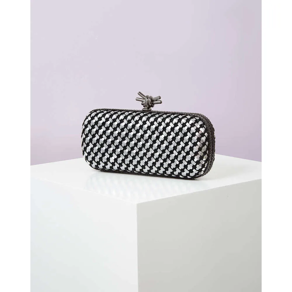 Gold Evening Clutch Bag For Women Leather And Bright E Woven Purse Elegant Ladies Metal Knot Party Handbag Bolsas_voghion.com
