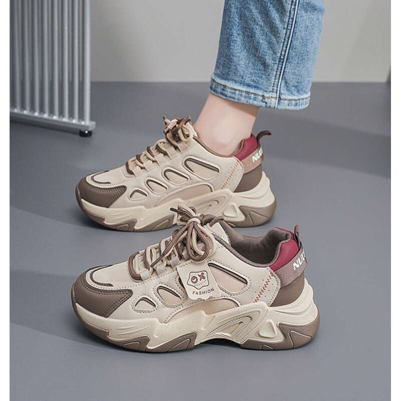 Leather/double-layer Mesh Fabric/cotton Athleisure Pops, Trend Women's Shoes_voghion.com