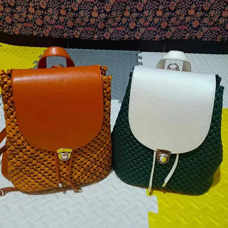 1 tracolla per borsa fatta a mano, set di fondi in pelle intrecciata con accessori hardware per zaino fai da te 240725_voghion.com