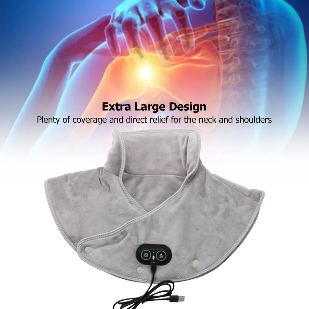 Warm Back Vibration Massager Electric Heated Shawl 3 Level Hot Compress Constant Temperature Cervical Spine Machine Wint