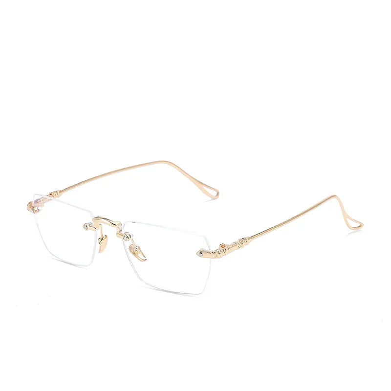 Mode kantløse læsebriller Anti blåt lys blokerende stel Kvinder Mænd Ultralight Business Presbyopia Eyeglasses 0 1.0_voghion.com