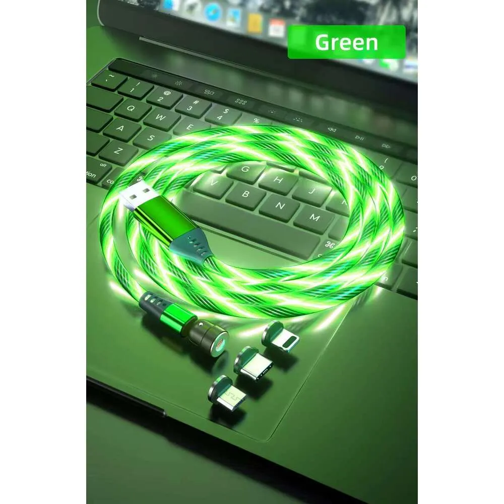 Mobile Accsori 540 Rotating LED Wing Magnetic Charging Cable, Phone Light Emitting USB Cable Charger For Mobile_voghion.com