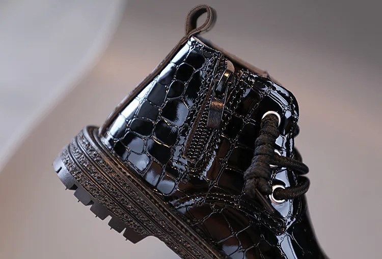 Toddler Girls Crocodile Pattern For Autumn Winter Fashion Children Shoes Littlesprouts Kids Boy Boots Black Beige Size_voghion.com