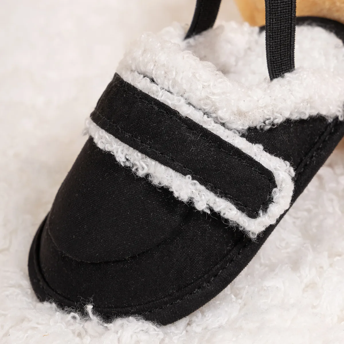 Papuci pufoși pentru bebeluși, moale, de pluș, cald, cu cerc și bandă elastică pentru copii mici, iarna pentru sugari, casă, interior_voghion.com