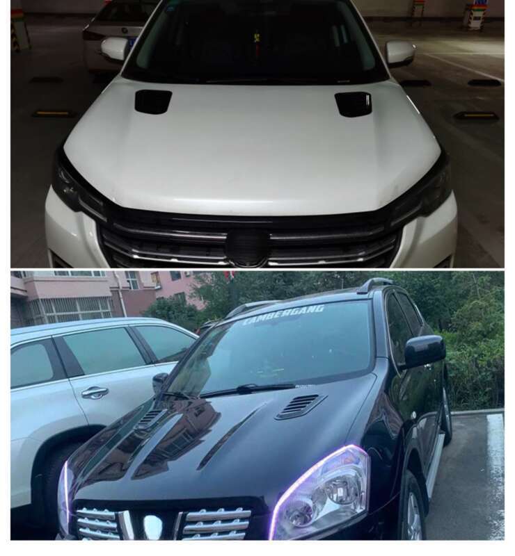 Car Shark Gill Simulation Engine Hood Universal Decorative Sticker Modification Air Outlet_voghion.com
