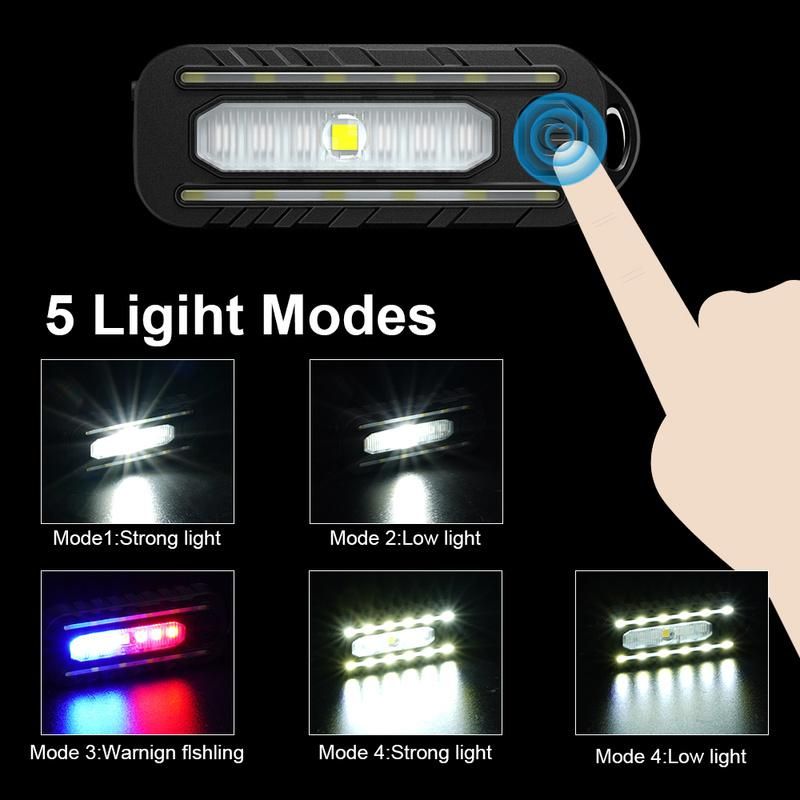 1 Stéck LED Rout Reklam Blo Schëller Police Luucht mat Clip USB Opluedbar Taschenlampen Warig Sécherheets Taschenlamp Vëlo Krich_voghion.com