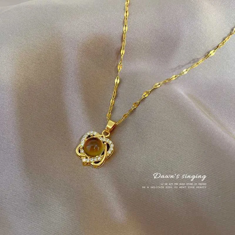 Hjärta Mood David Star Halsband Färgförändrande Temperaturavkännande Kristallhänge Halsband Rostfritt Stål Smycken_voghion.com