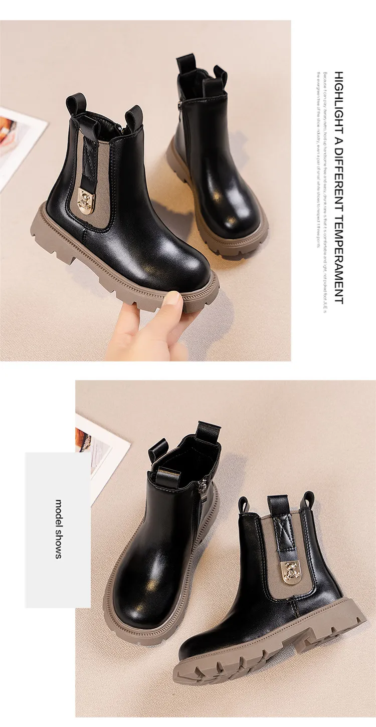 Chaussures pour filles et enfants, mode automne-hiver, pour tout-petits, britanniques, chaudes, imperméables, bottines pour garçons, Happysteps, tailles_voghion.com