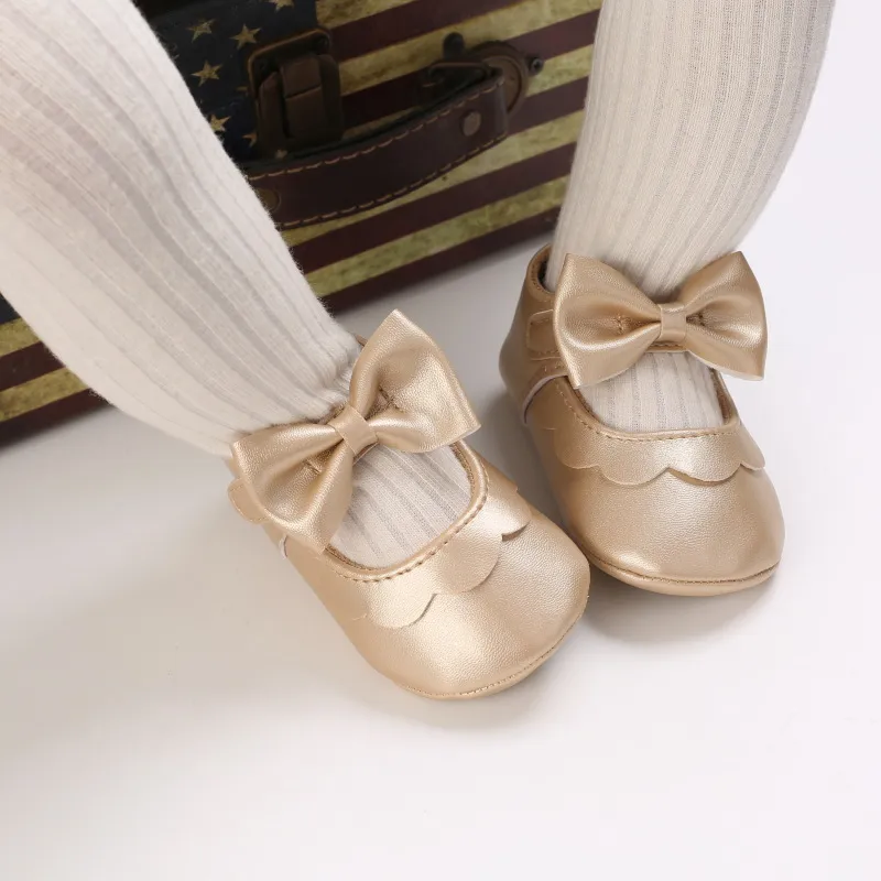 Scarpe per neonati con fiocco e suola morbida, per culla, per bambine, principesse, Littlesprouts_voghion.com