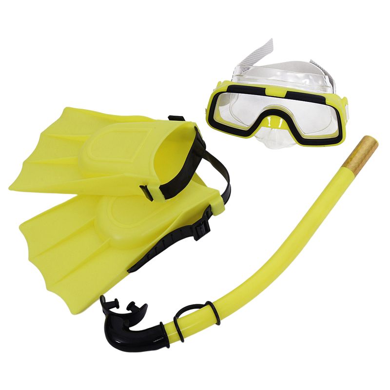 1 sæt Snorkeg Goggles God sejhed Sikker vejrtrækning Vandtæt Børn Bredsyn Svømmebriller Snorkel Svømmefinner til_voghion.com