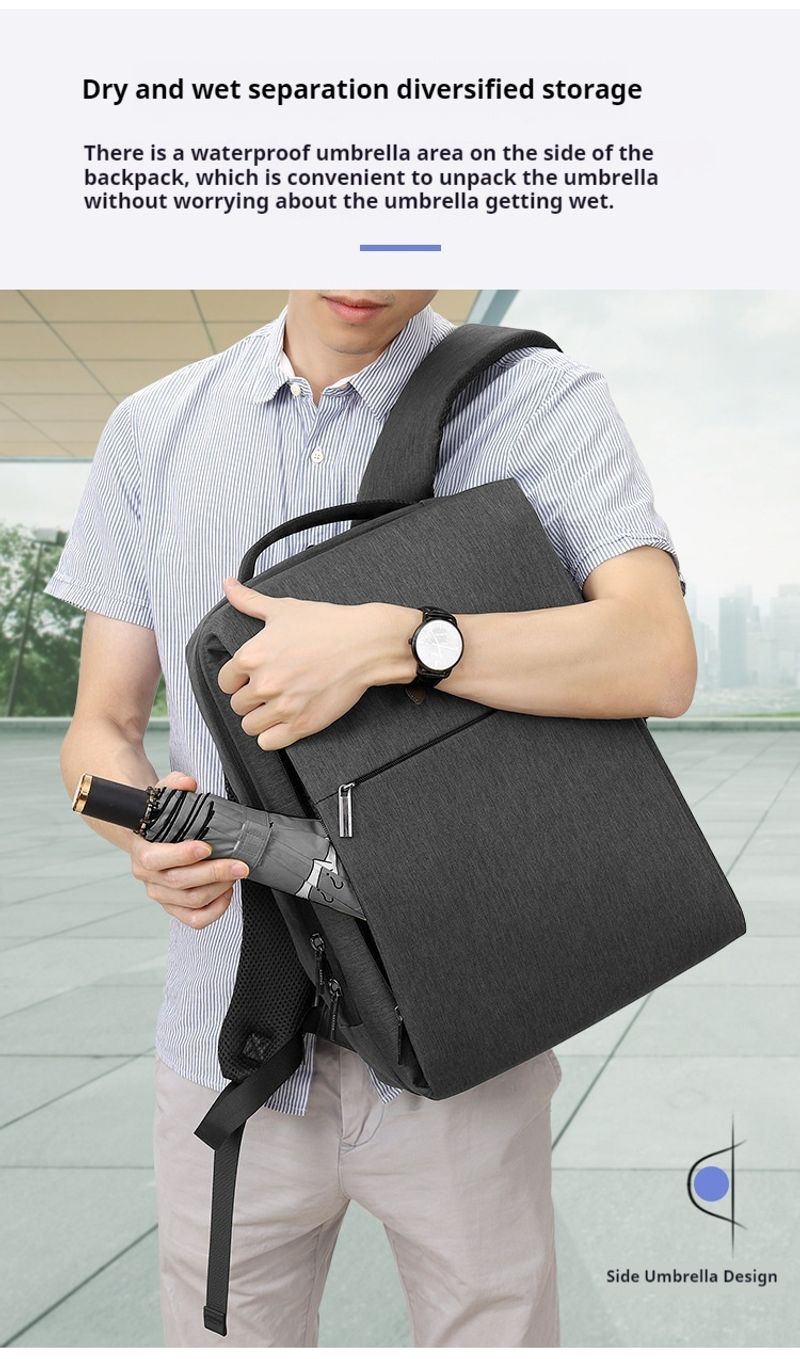 Herren Business Freizeit Outdoor Studentenrucksack Damen Computer Rucksack Schwarz Wasserdicht 16 Zoll_voghion.com