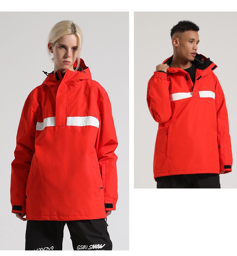 New winter ski wear men's single and double board loose waterproof breathable warm red snow suit women's outdoor skiing_voghion.com