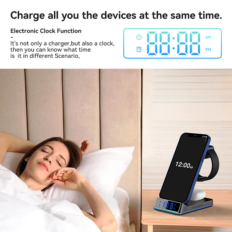 3 in 1 Klappbare kabellose Ladestation für Galaxy Watch 5Pro 4 3 Active 2 Schnellladegerät für Samsung S22/21/20 LTE Buds Pro Live_voghion.com