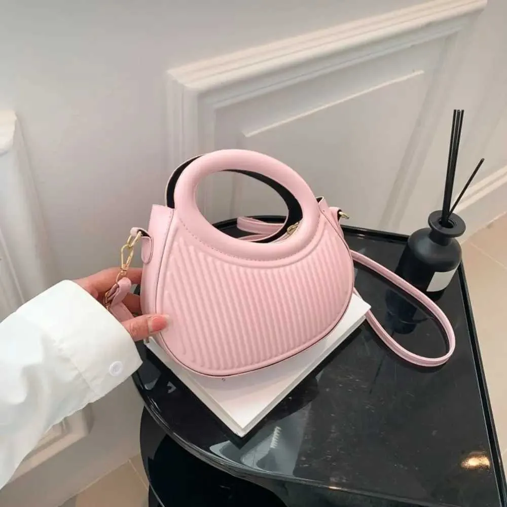 Borsa a tracolla da donna alla moda, con tracolla a pieghe sotto le ascelle, in tinta unita, con portafoglio Y241123_voghion.com