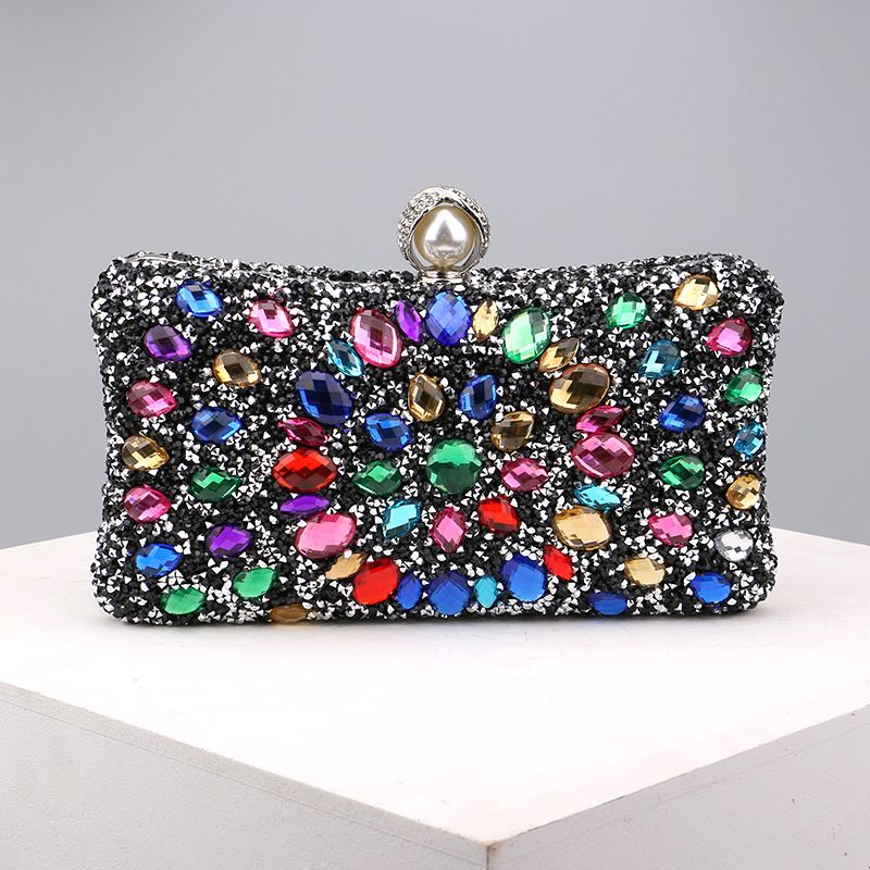 Sac de soirée polyvalent pour banquet de mode féminine avec incrustations de diamants populaires_voghion.com