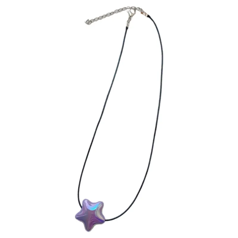 Adjustable Heart Pendant Necklace Colorful Fashionable Choker_voghion.com