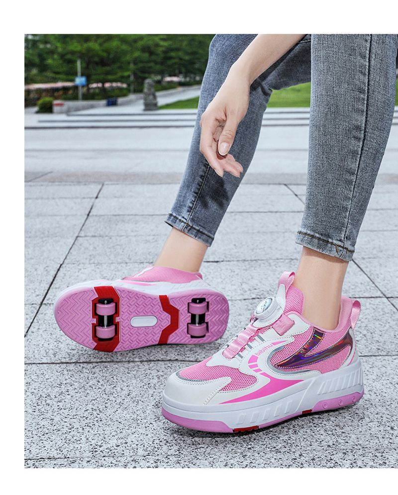 Mother&Kids Four-wheeled children's Boy student roller skates invisible shrinkage deformation_voghion.com