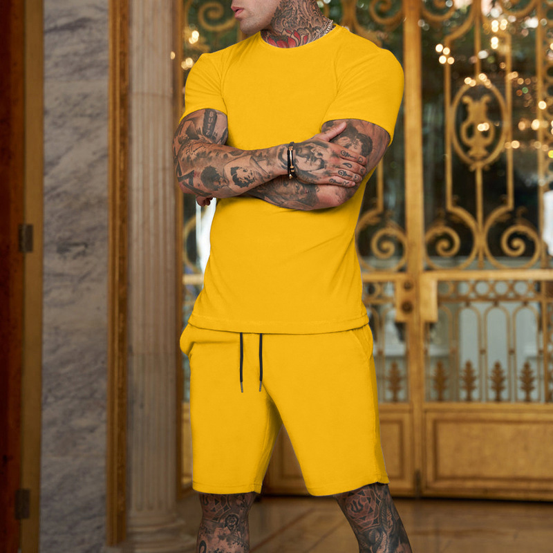 ​​Men's Summer Sportswear Set - Breathable Quick-Dry Short Sleeve T-Shirt & Shorts For Gym, Running, Casual Wear (Multiple Colors & Sizes)​​_voghion.com