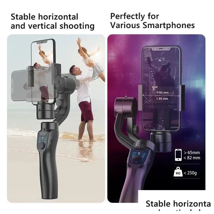 F8 Handheld 3Axis Gimbal Phone Holder Anti Shake Video Record Stabilizer For Cellphone Smartphone 241220 Drop Delivery_voghion.com