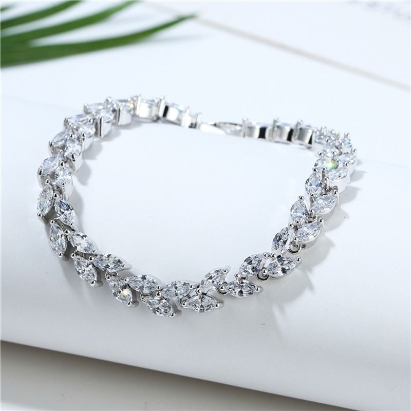 Bracciale con foglia di vimini e zirconi in cristallo Joseph Rice da donna, vendita diretta di gioielli_voghion.com
