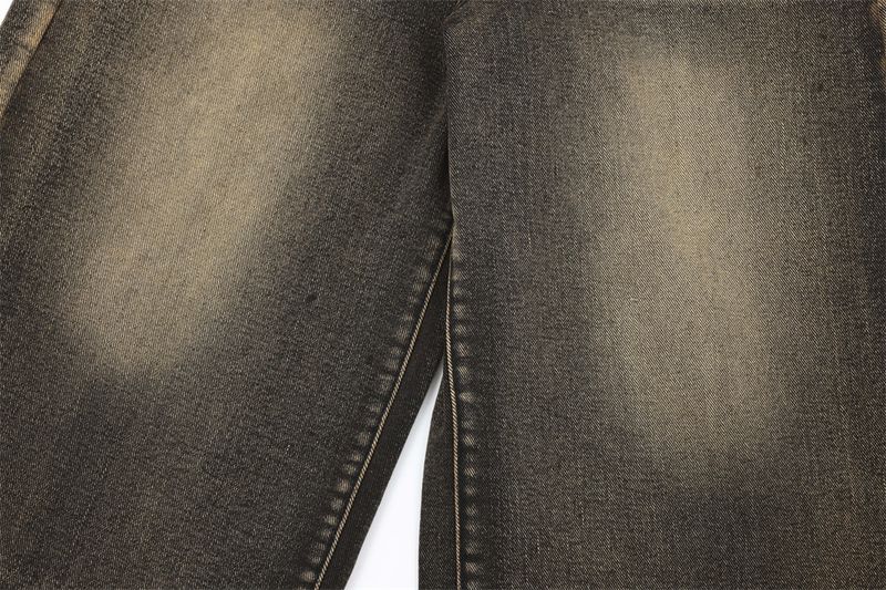Pantaloni scurți bărbătești, din denim spălat și uzat, lejeri, casual, cu croială dreaptă, până la genunchi, stil american VIP la modă, pentru străzile principale_voghion.com
