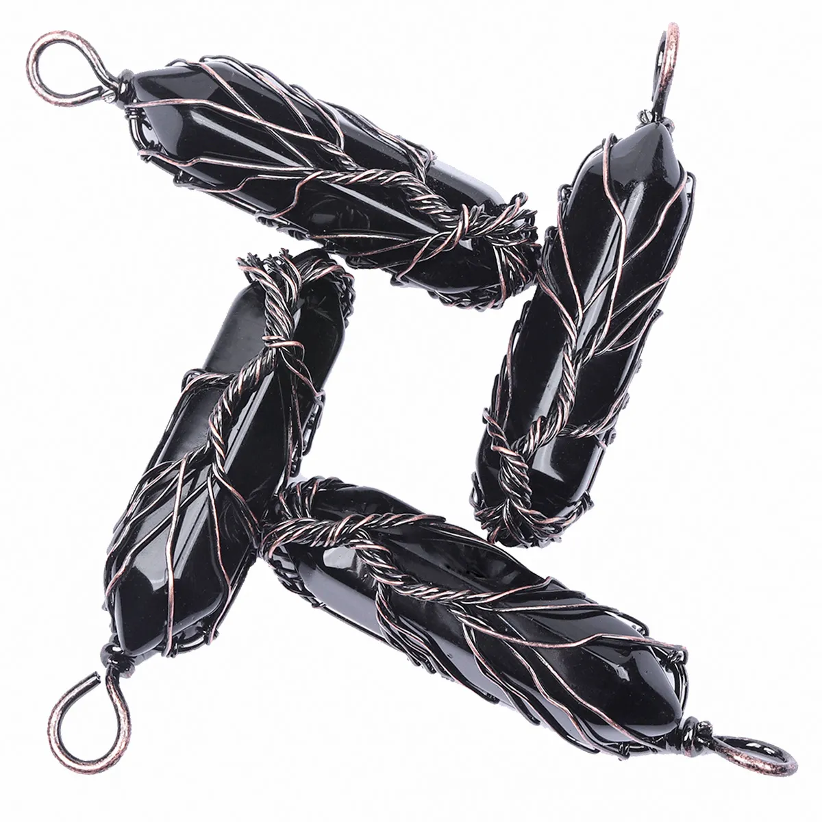 Collane con ciondolo in ametista naturale, pietra di cristallo curativa Reiki, colonna esagonale, bacchetta a doppia punta, collana fai da te_voghion.com