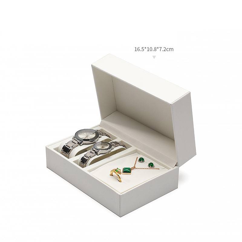 Elegantes Uhrenbox-Set aus PU-Leder mit Klappdeckel für Paare – Schmuck- und Uhrenaufbewahrungset mit weichem Futter, stilvolle Geschenkverpackung für Damen und Herren_voghion.com
