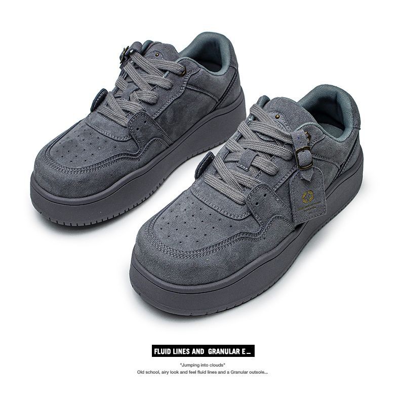 Damen Sneaker Mit Dicker Sohle Grau Outdoor Wanderschuhe_voghion.com