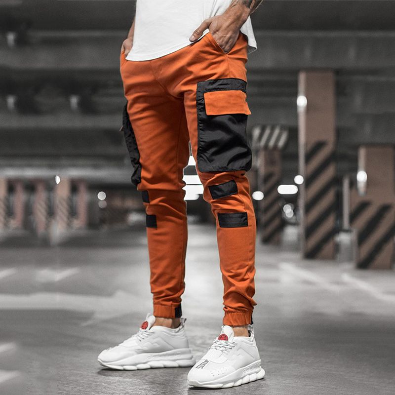 Lässige Sporthose für Herren, gewebte Taschennaht, Kordelzug, Freizeithose_voghion.com