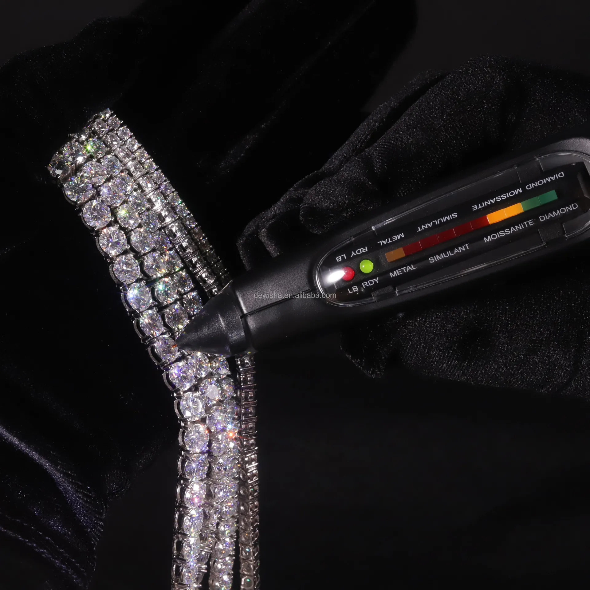 Bracciale da uomo VVS in moissanite all'ingrosso, collana in argento sterling con catena da tennis_voghion.com