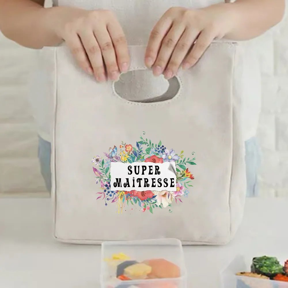2023 Canvas Lunch Dinner Bags Print Handbag Picnic Travel Breakfast Box Lunchbox School Child Thermal Bag Tote Food Door_voghion.com