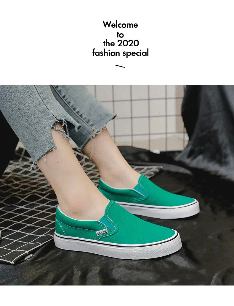 Weiße Canvas Damen Paar Slipper Flache Bequeme Casual Fashion Plateau Damen Vulkanisierte Schuhe atillas Mujer 240607_voghion.com