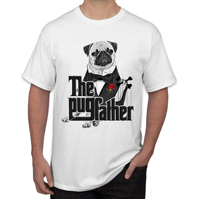 TEEHUB Sıcak Satış Hipster Pugfather Baskılı Erkek Tişörtü Moda Vintage Pug Tasarım Üstler Kısa Kollu O Yaka Tişört_voghion.com