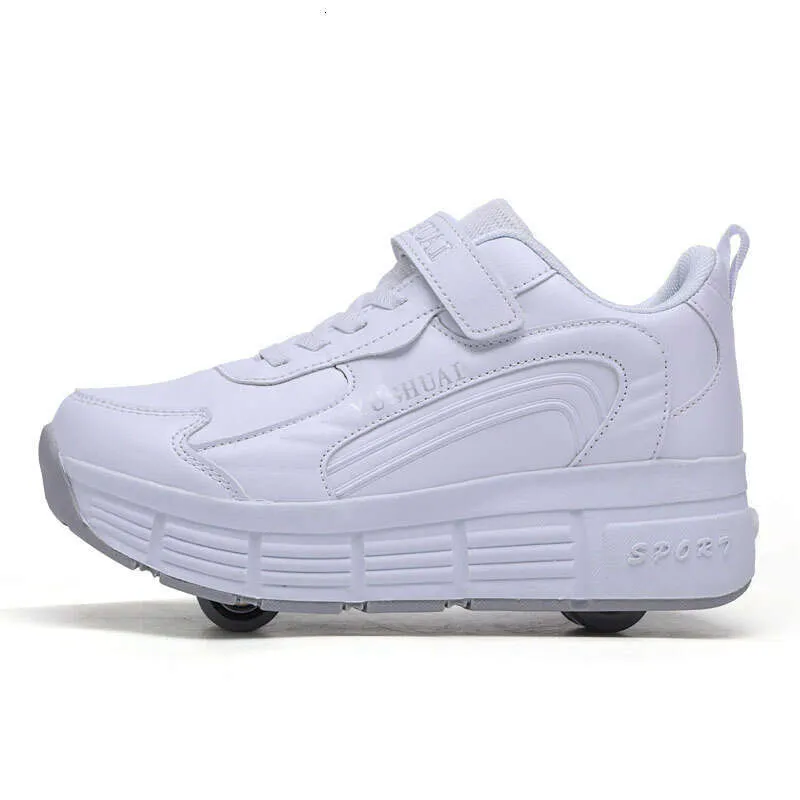 Roller Sneaker Outdoor Indoor Skating Detachable Kids Skates Breathable Blade Boy Flying Shoes Gear White 32_voghion.com