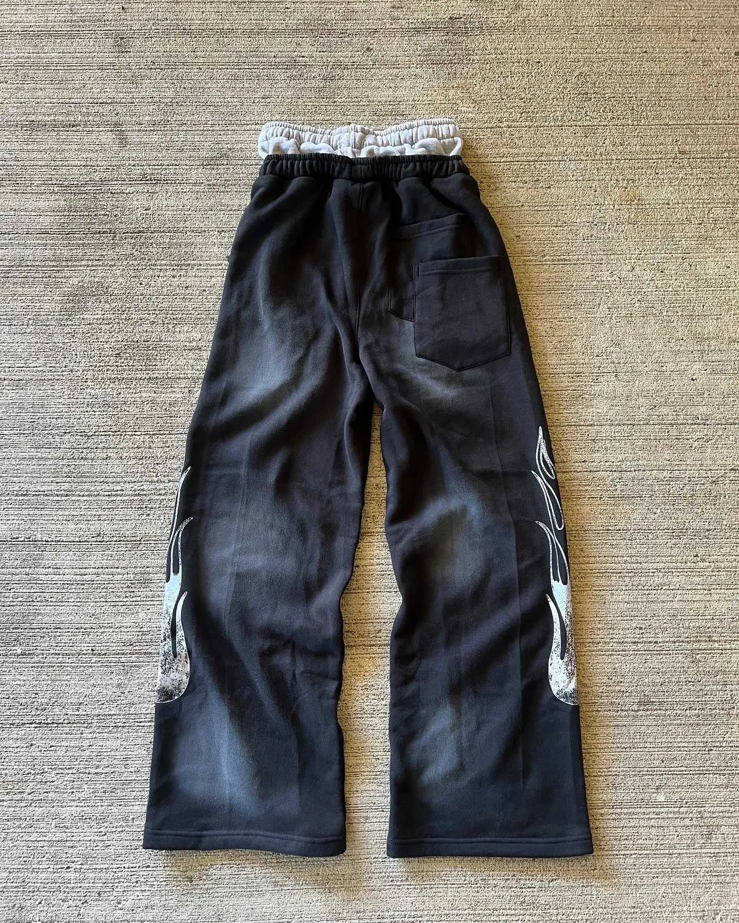 American Sweatpants Y2K Pants Men Gothic Hip Hop Letter Patch Retro Double Layer Design Baggy Elastic Waist Jogging_voghion.com