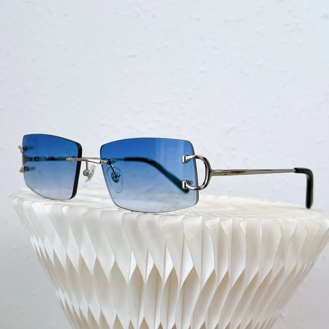 Occhiali da sole da uomo in oro lucido platino platino metallo quadrato occhiali da donna vintage di alta qualità Con scatola originale e_voghion.com