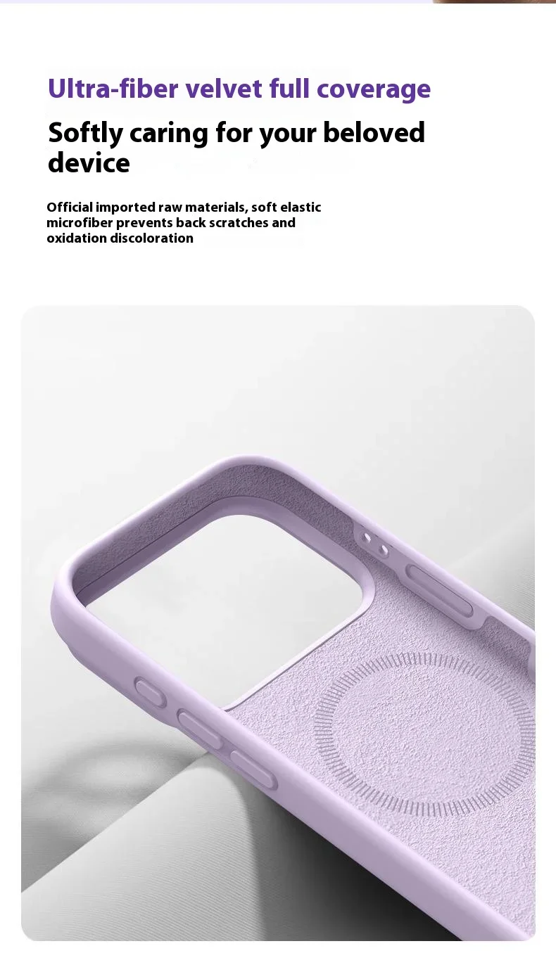 Slim Magnetic Liquid Silicone Phone Case For Iphone Pro Max Plus_voghion.com